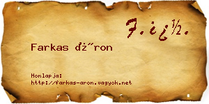 Farkas Áron névjegykártya
