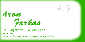 aron farkas business card