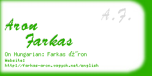 aron farkas business card